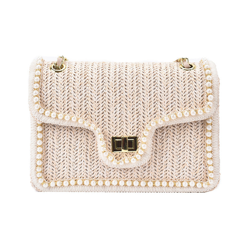 Bootara Women's Artisan-Woven Mini Square Bag -  Convertible Chain Strap Shoulder Bag ｜Tweed-Textured Luxury for Day to Evening