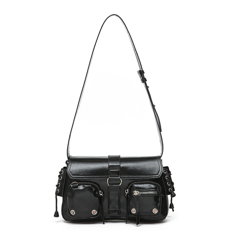 Bootara Women’s Structured Baguette Bag - PU Leather Topstitched Purse for Urban Minimalism