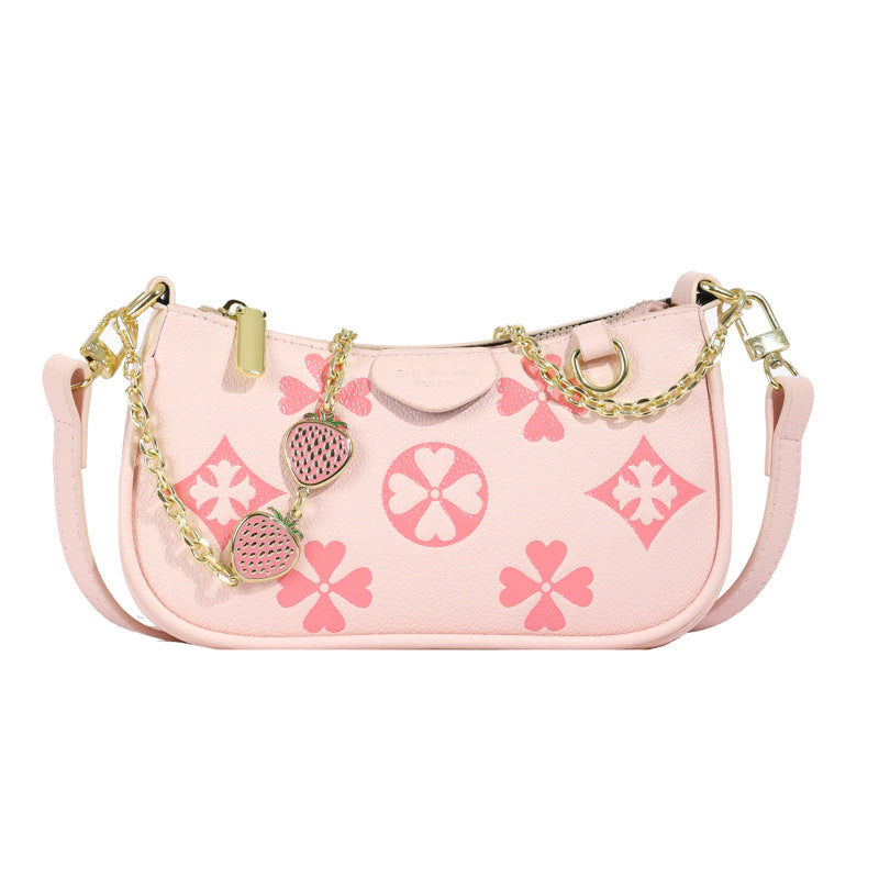 Bootara Women's Heritage Print Satchel – Mini Convertible Mahjong Bag with Artisan Monogram & Chain Strap