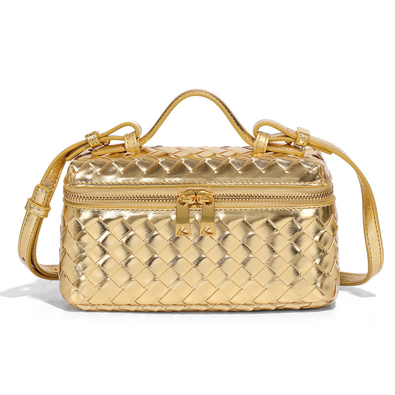 Bootara Women's Atelier Cube Carrier Bias-Weave Top Handle Bag with Convertible Strap