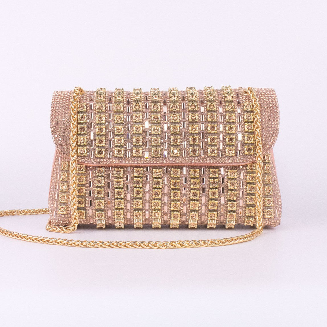 Bootara Women's Crystal-Embellished Evening Clutch – Women’s Adjustable Chain Strap Shoulder Bag for Galas, Parties & Luxury Events