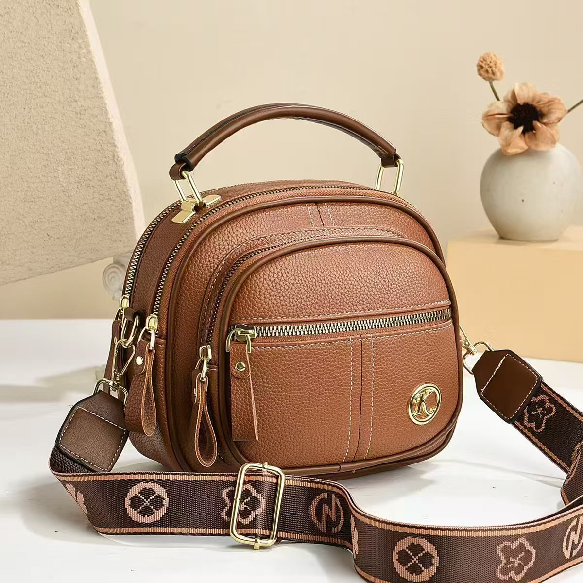Bootara Women's Multi-Zip Compact Satchel — Premium Convertible Shoulder & Crossbody Bag with Curated Organization & Elevated Everyday Style