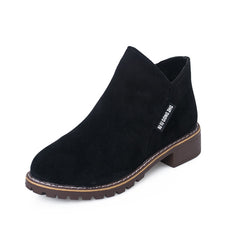 Bootara Women's Suede Chelsea Ankle Boots - Side Zip Low Heel Martin Boots (US 4-10)