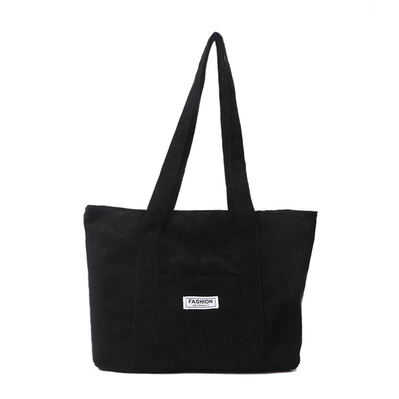 Bootara Women's Corduroy Tote Bag | Stylish & Minimalist Large-Capacity Shoulder Bag for Commuting