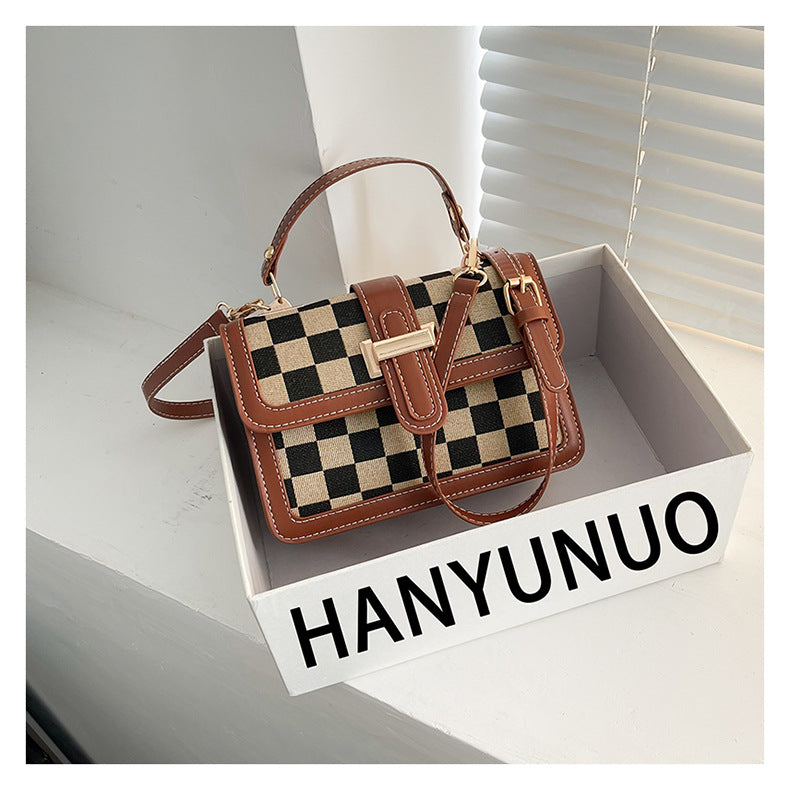 Bootara Women’s Stylish Houndstooth Checkered Crossbody Bag - Compact Square Shoulder Bag for Everyday Use