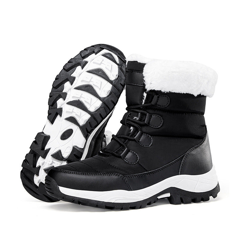 Bootara Women's Thermal Winter Hiking Boots - High-Cut Fleece Lined Snow Boots (Pink, White & Black - US 5-10)