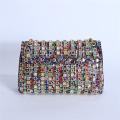 Bootara Women's Crystal-Embellished Evening Clutch – Women’s Adjustable Chain Strap Shoulder Bag for Galas, Parties & Luxury Events