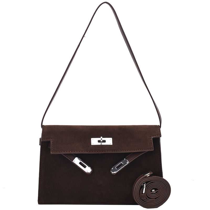 Bootara Women's Retro-Luxe Suede Mini Satchel - Convertible Underarm Crossbody Bag for Women | Vintage Brushed Texture in Caramel Ombre