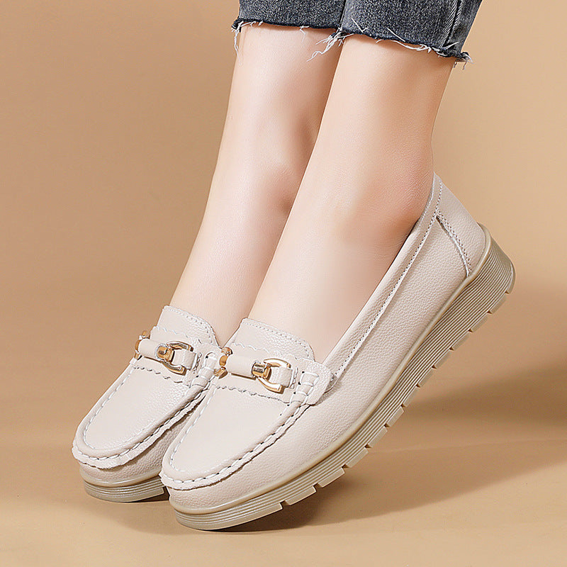 Bootara Women's CloudStep Split Leather Driving Moccasins - Slip-On Cushioned Flats for Commuting & Leisure