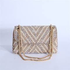 Bootara Women's Moonrise Pearl Clutch - Convertible Chain Evening Bag for Galas & Soirées