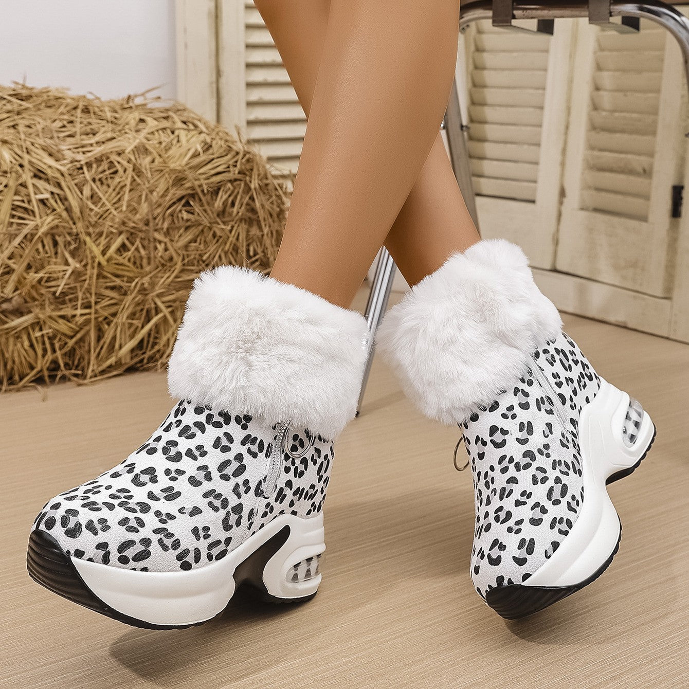 Bootara Women's Cozy-Chic Snow Boots - Plush Lined Faux Suede Platform Ankle Boots (US 4-10.5)
