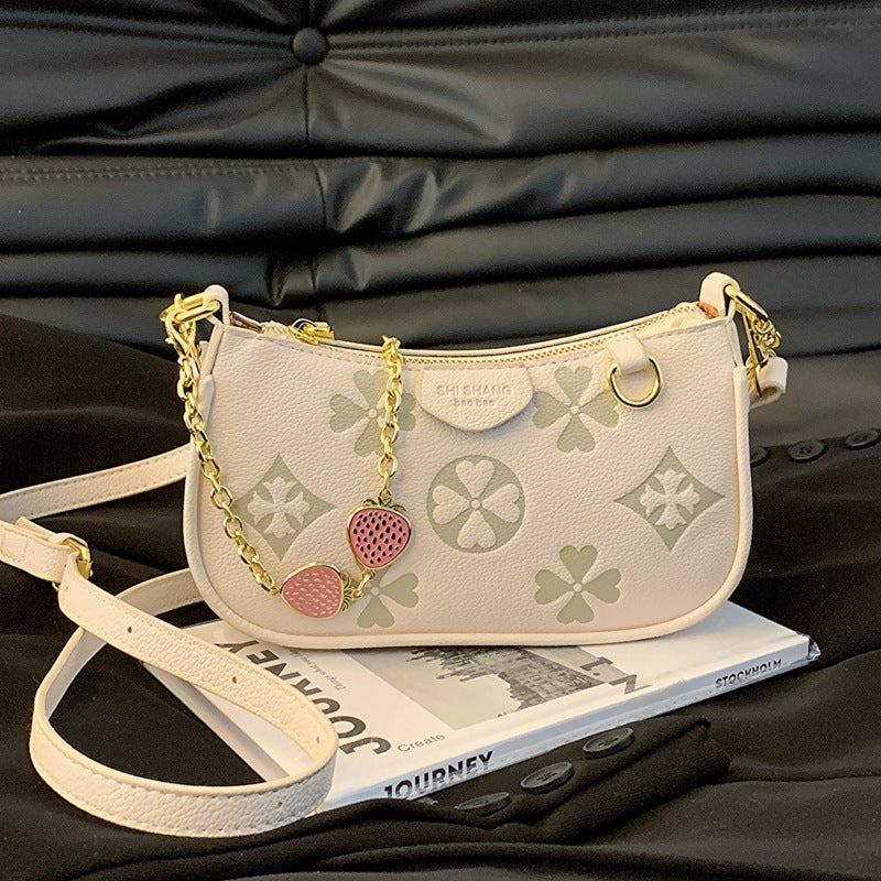 Bootara Women's Heritage Print Satchel – Mini Convertible Mahjong Bag with Artisan Monogram & Chain Strap