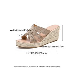 Bootara Women's Rosalie Woven Rope Espadrille Wedge Sandals – Artisan Platform Open-Toe Summer Shoes (US 4–10.5)