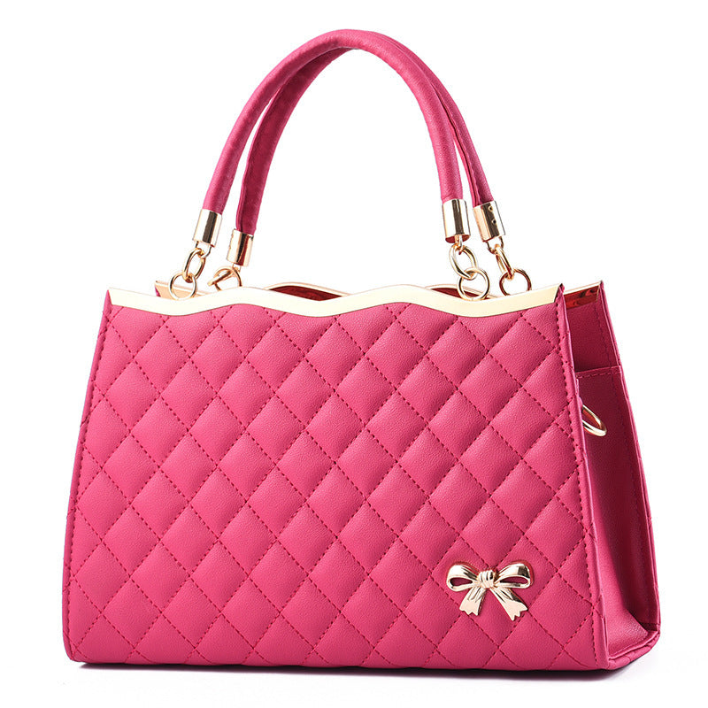 Bootara Women's Quilted Bow-Accent Structured Tote Bag – Oversized Shoulder & Crossbody Handbag for Women, Timeless Elegance