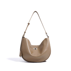 Bootara Women's Hush Rider Bucket — Genuine Leather Saddle Bag with Signature Lock Fastening & Convertible Shoulder Strap