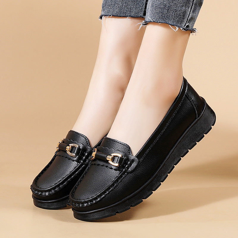 Bootara Women's CloudStep Split Leather Driving Moccasins - Slip-On Cushioned Flats for Commuting & Leisure