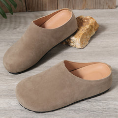 Bootara Women's Plus Size Suede Mules Casual Slip-On Closed-Toe Spring Loafers Anti-Slip Backless Slippers