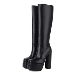 Bootara Women‘s PowerLift Platform Tall Boots – Side-Zip Statement Boots (US 3.5–11.5)