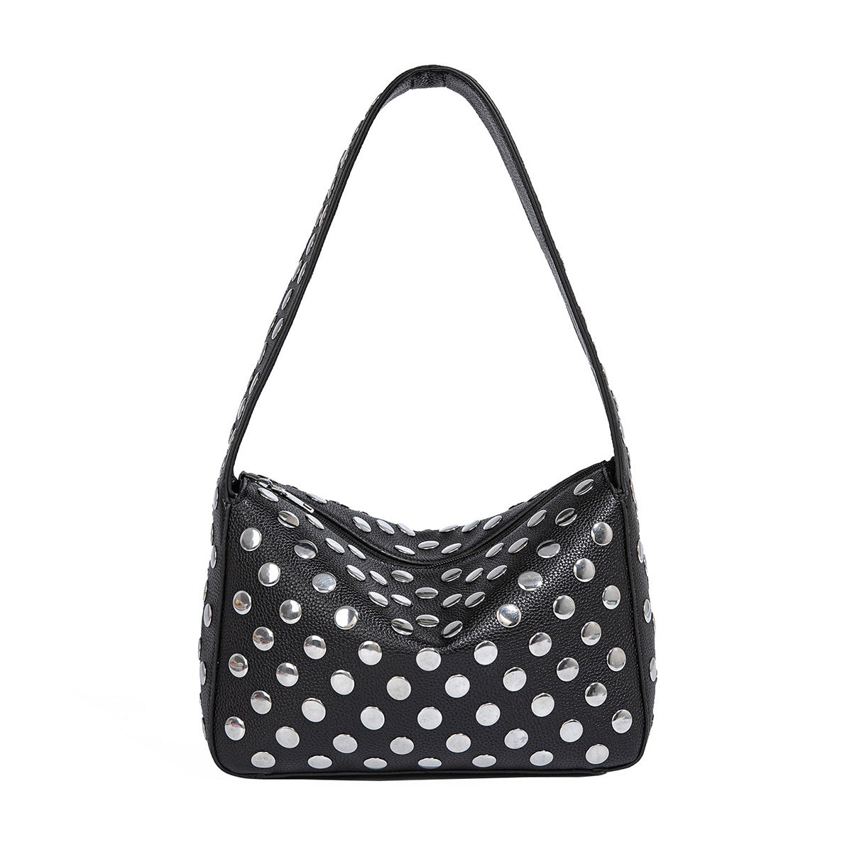 Bootara Women's Retro Rider Bag – Artisan-Embellished Underarm Shoulder Bag with Rivet Hardware