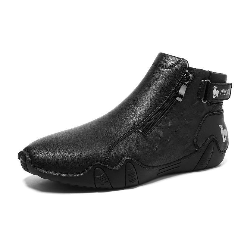 Bootara TrailFlex Pro Men's Boots Large Size Zip-Up Combat Boots for Outdoor & Casual Wear
