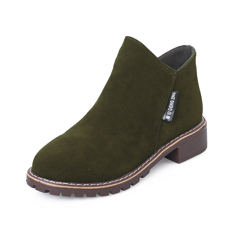 Bootara Women's Suede Chelsea Ankle Boots - Side Zip Low Heel Martin Boots (US 4-10)
