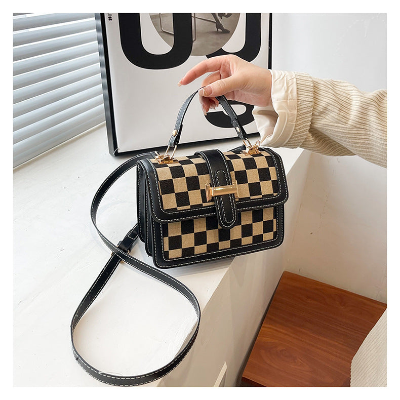 Bootara Women’s Stylish Houndstooth Checkered Crossbody Bag - Compact Square Shoulder Bag for Everyday Use
