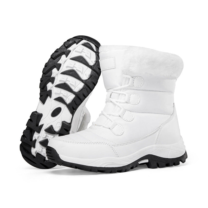 Bootara Women's Thermal Winter Hiking Boots - High-Cut Fleece Lined Snow Boots (Pink, White & Black - US 5-10)