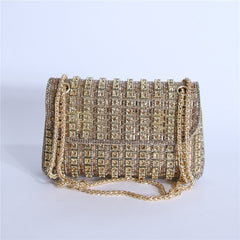 Bootara Women's Crystal-Embellished Evening Clutch – Women’s Adjustable Chain Strap Shoulder Bag for Galas, Parties & Luxury Events