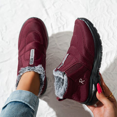 Bootara Women's Kira Fleece-Lined Winter Slip-On Shoes – Warm Casual Snow Sneakers (US 5–11.5)
