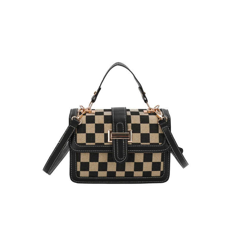 Bootara Women’s Stylish Houndstooth Checkered Crossbody Bag - Compact Square Shoulder Bag for Everyday Use