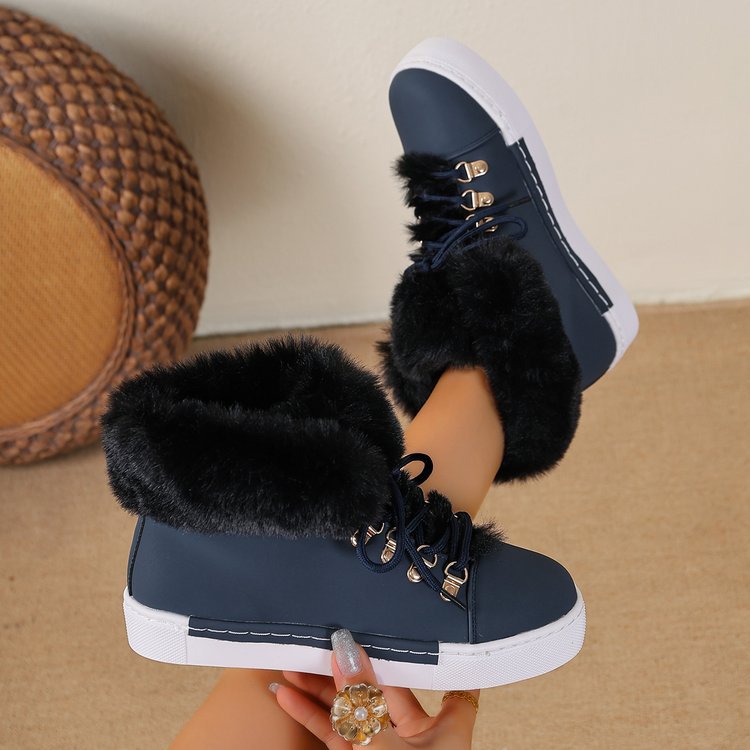 Bootara Women's Heritage Plush Snow Boot - Platform Winter Boots with Faux Fur Lining & Classic Lace-Up Design (US 5-10.5)