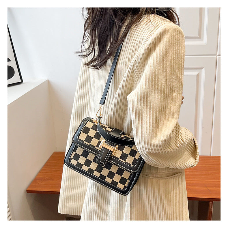 Bootara Women’s Stylish Houndstooth Checkered Crossbody Bag - Compact Square Shoulder Bag for Everyday Use