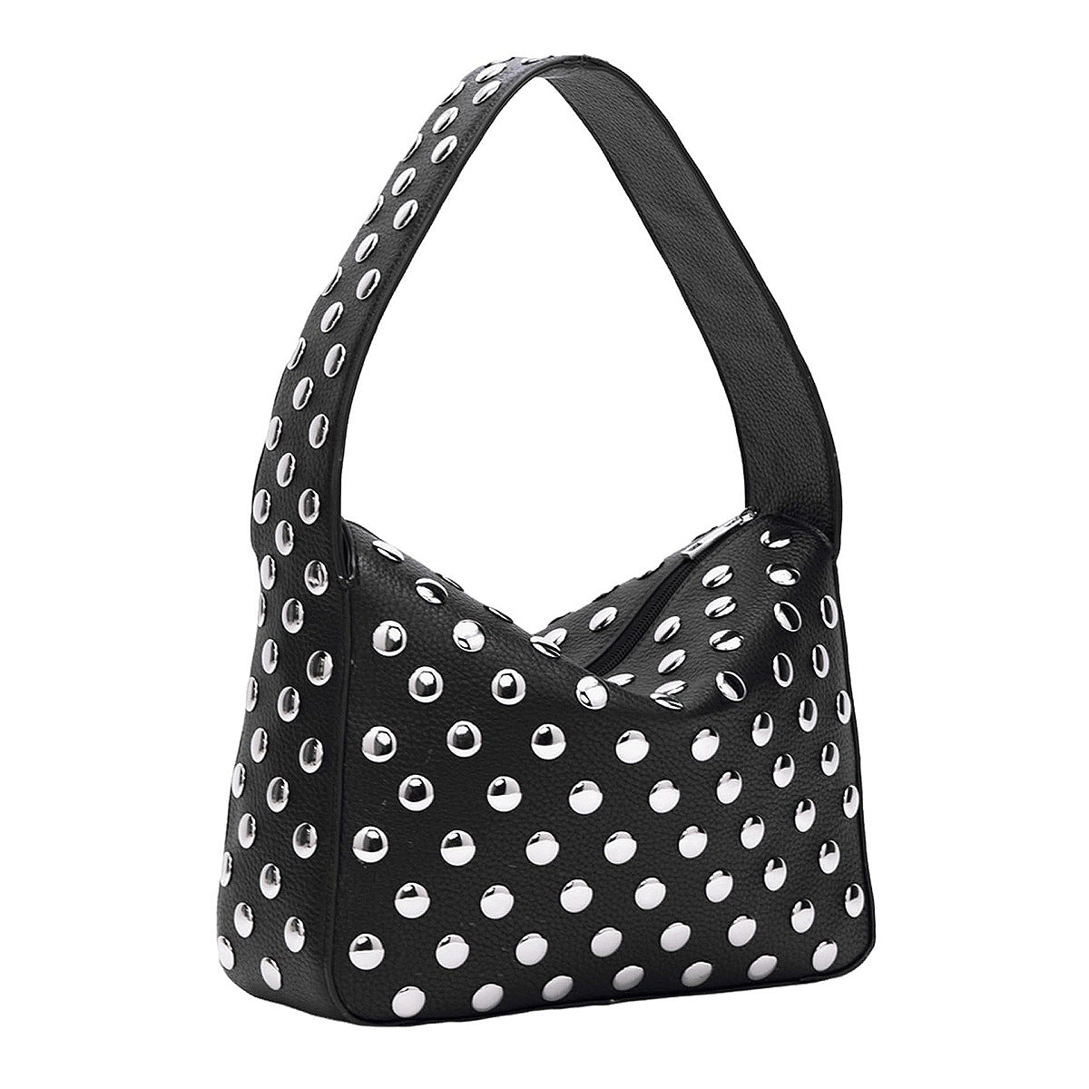 Bootara Women's Retro Rider Bag – Artisan-Embellished Underarm Shoulder Bag with Rivet Hardware