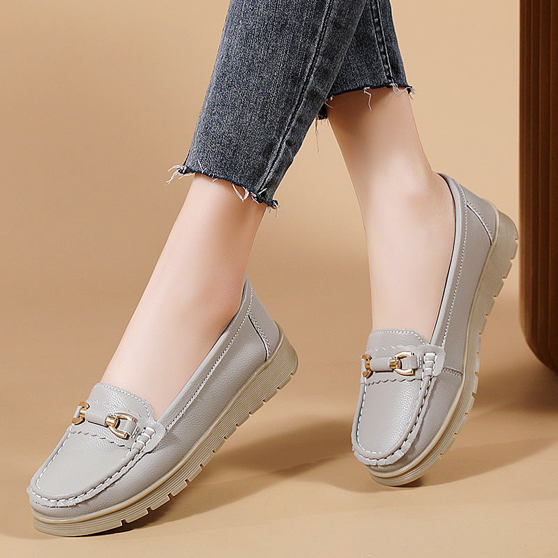 Bootara Women's CloudStep Split Leather Driving Moccasins - Slip-On Cushioned Flats for Commuting & Leisure