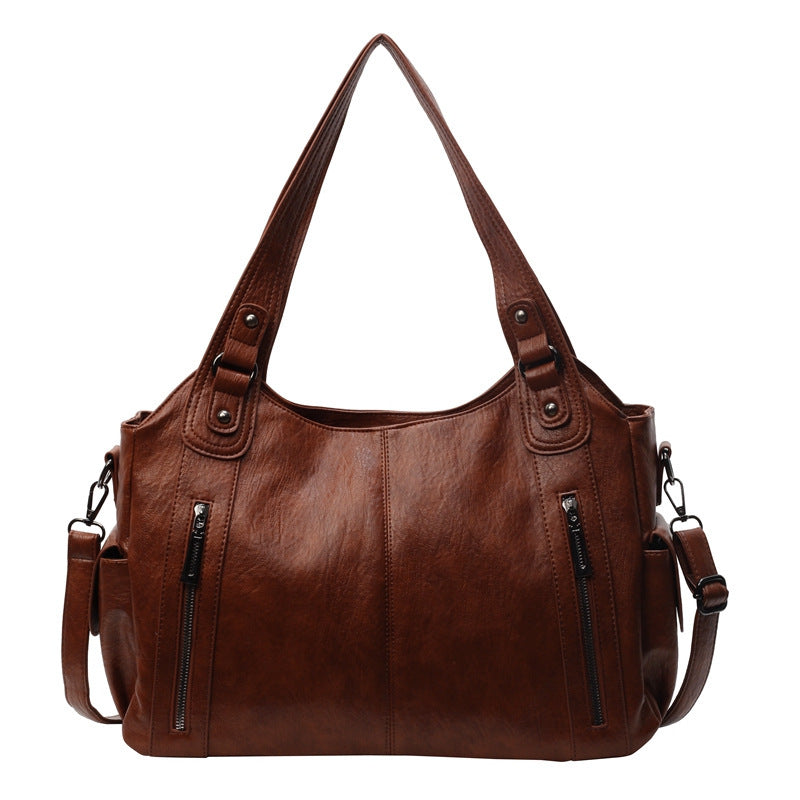 Bootara Women's Large-Capacity Vintage Tote Bag: Versatile High-End Shoulder and Handbag, Suitable for Crossbody Wear