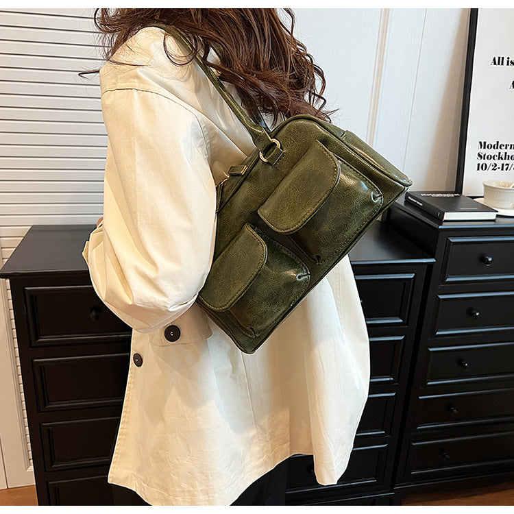 Bootara Women‘s Grand Journey Carryall - Spacious Retro Tote with Dual Pockets & Convertible Wear