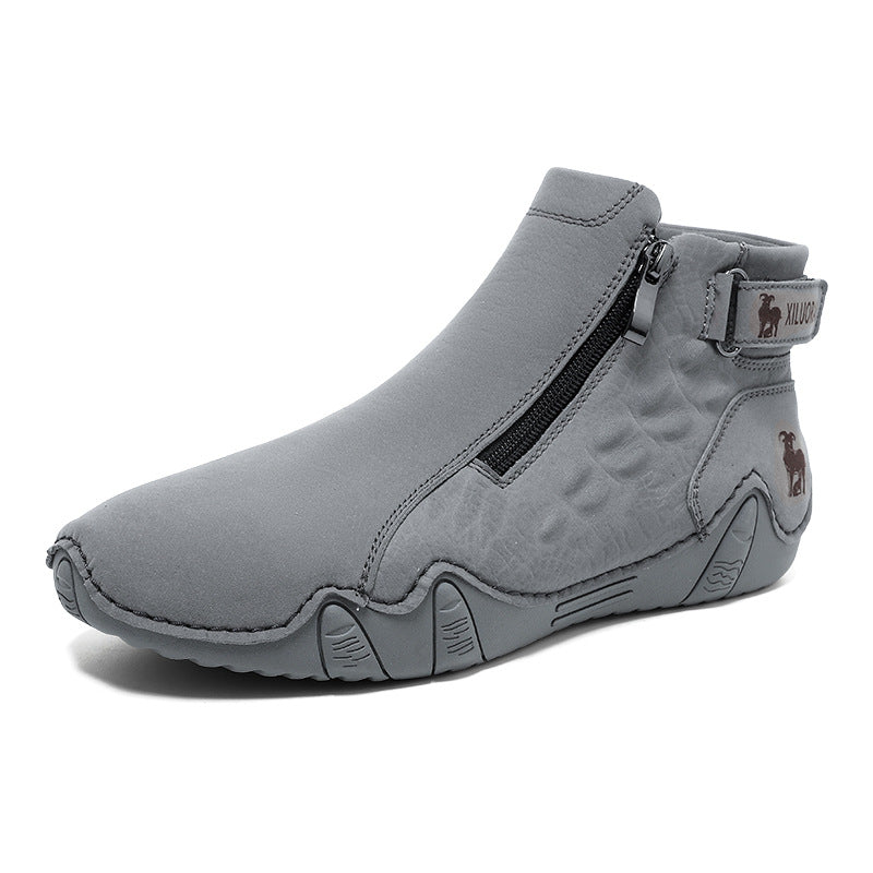 Bootara TrailFlex Pro Men's Boots Large Size Zip-Up Combat Boots for Outdoor & Casual Wear