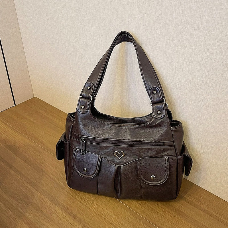 Bootara Women's Large Capacity Crossbody Bag - Premium Leather Underarm Purse for Commuter, Travel & Work, Adjustable Strap & Anti-Theft Design