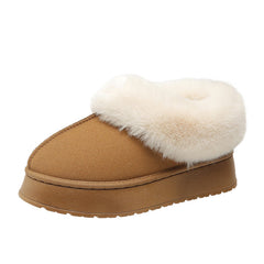 Bootara Women's Poppy Cozy Platform Boots – Plush Faux Fur Cuff Slip-On Winter Booties (US 5–10.5)