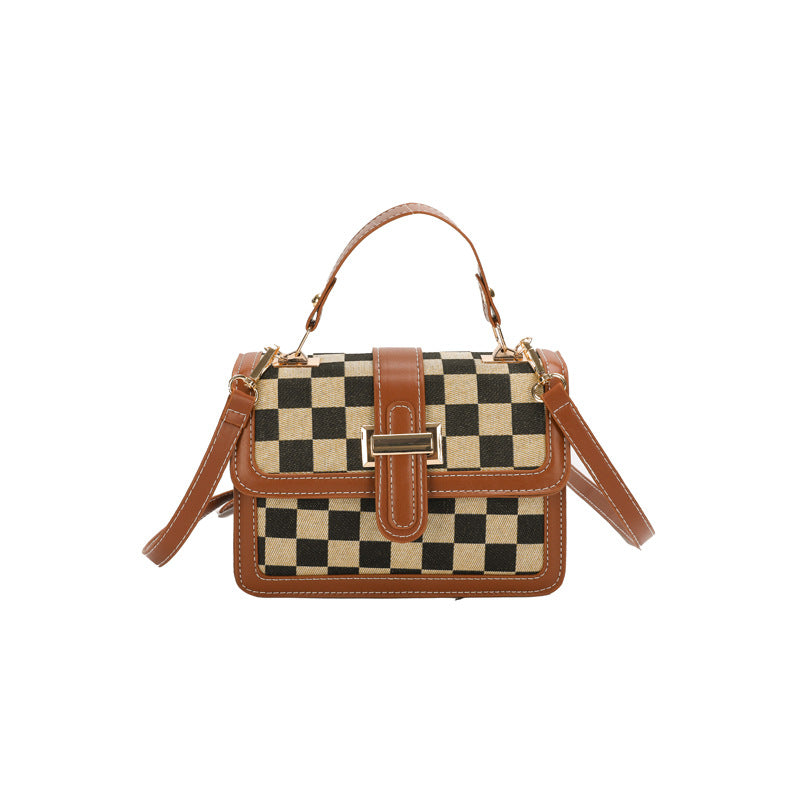Bootara Women’s Stylish Houndstooth Checkered Crossbody Bag - Compact Square Shoulder Bag for Everyday Use