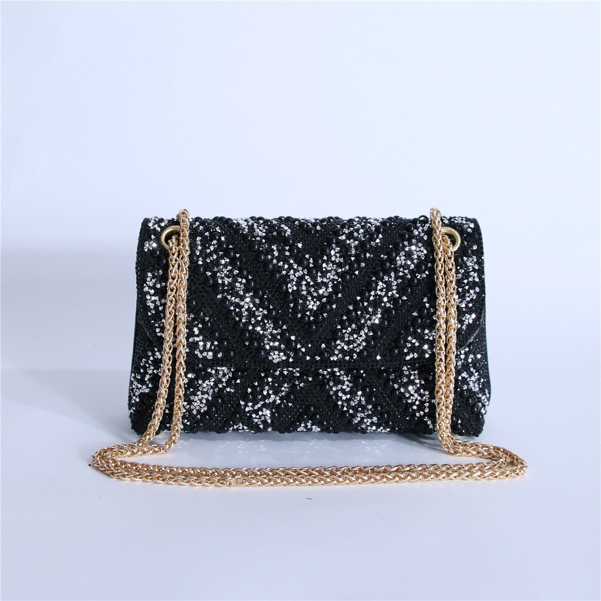 Bootara Women's Moonrise Pearl Clutch - Convertible Chain Evening Bag for Galas & Soirées