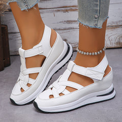 Bootara Women's Plus Size Comfort Chunky Gladiator Sandals - Wide Fit Adjustable Roman Style with Airflow Holes