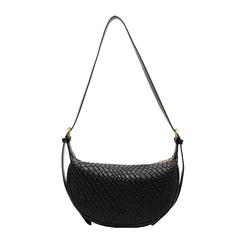 Bootara Women's Riviera Bias-Weave Crescent - Convertible Shoulder to Crossbody in French-Inspired Grain