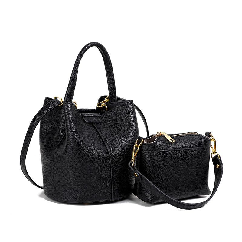 Bootara Women’s Regent Plaid Bucket Satchel — Heritage Check Full-Grain Leather Convertible with Detachable Pouch & Effortless Transition Carry