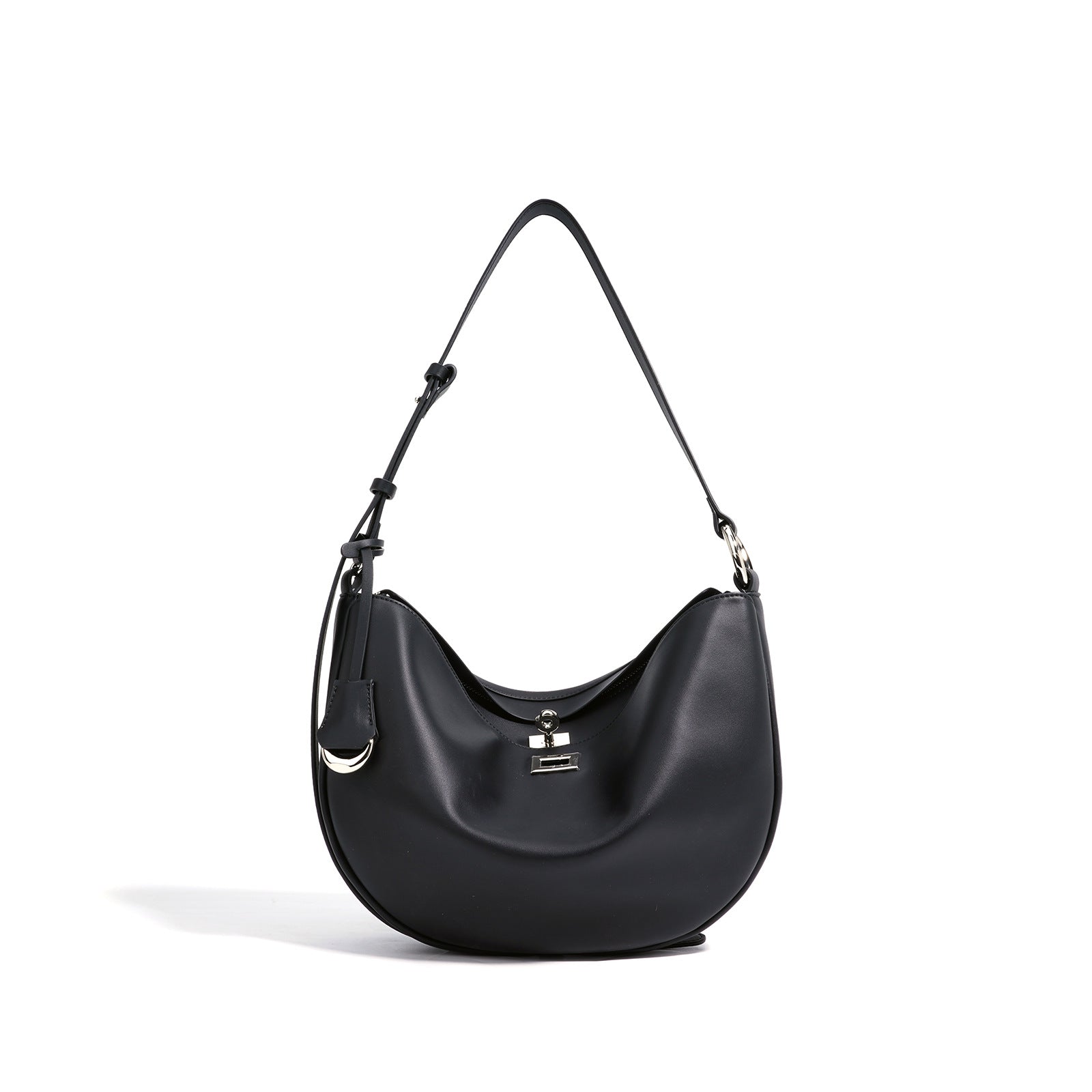 Bootara Women's Hush Rider Bucket — Genuine Leather Saddle Bag with Signature Lock Fastening & Convertible Shoulder Strap