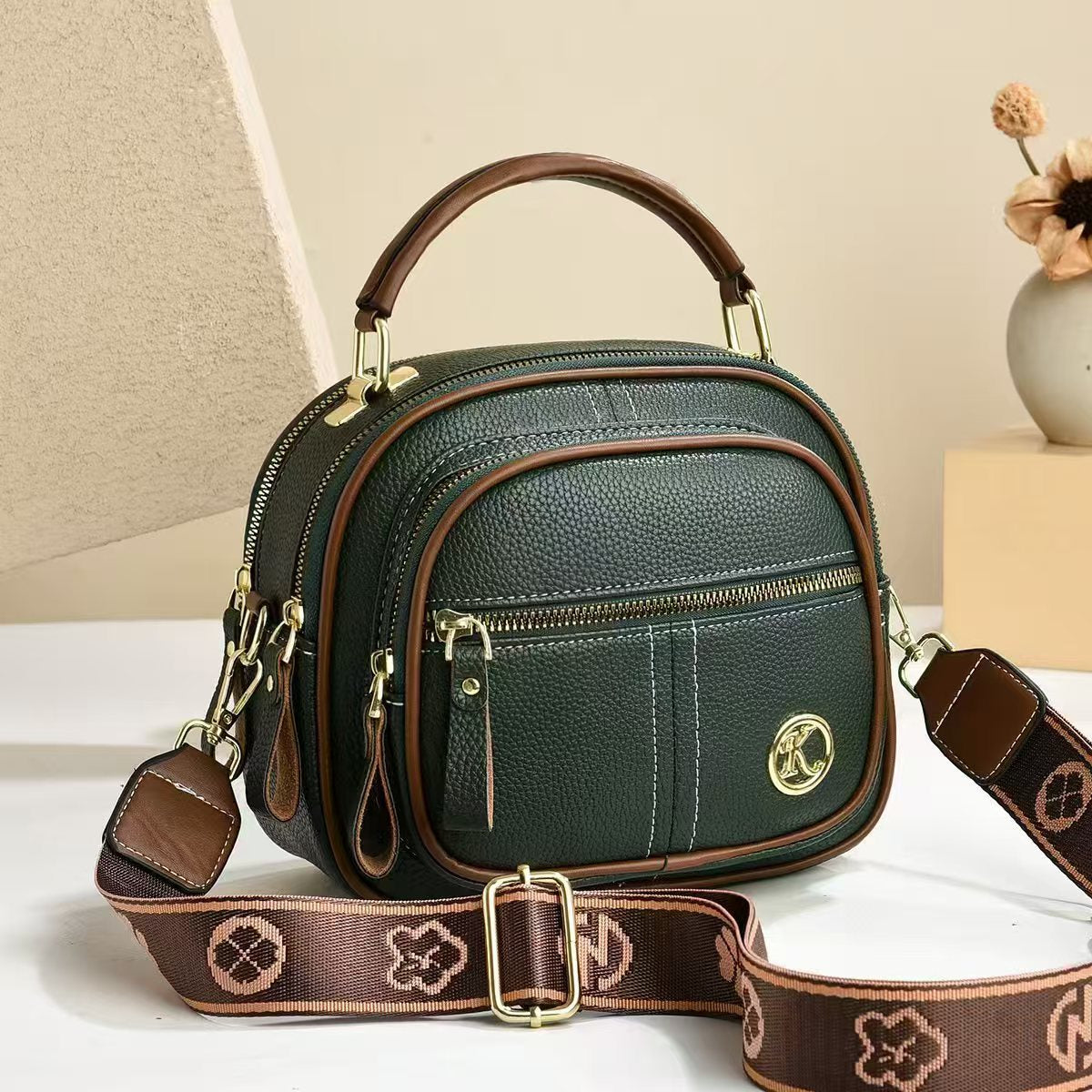 Bootara Women's Multi-Zip Compact Satchel — Premium Convertible Shoulder & Crossbody Bag with Curated Organization & Elevated Everyday Style