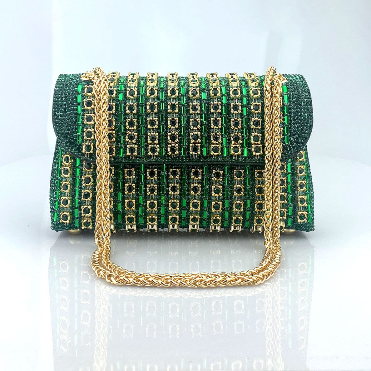 Bootara Women's Crystal-Embellished Evening Clutch – Women’s Adjustable Chain Strap Shoulder Bag for Galas, Parties & Luxury Events