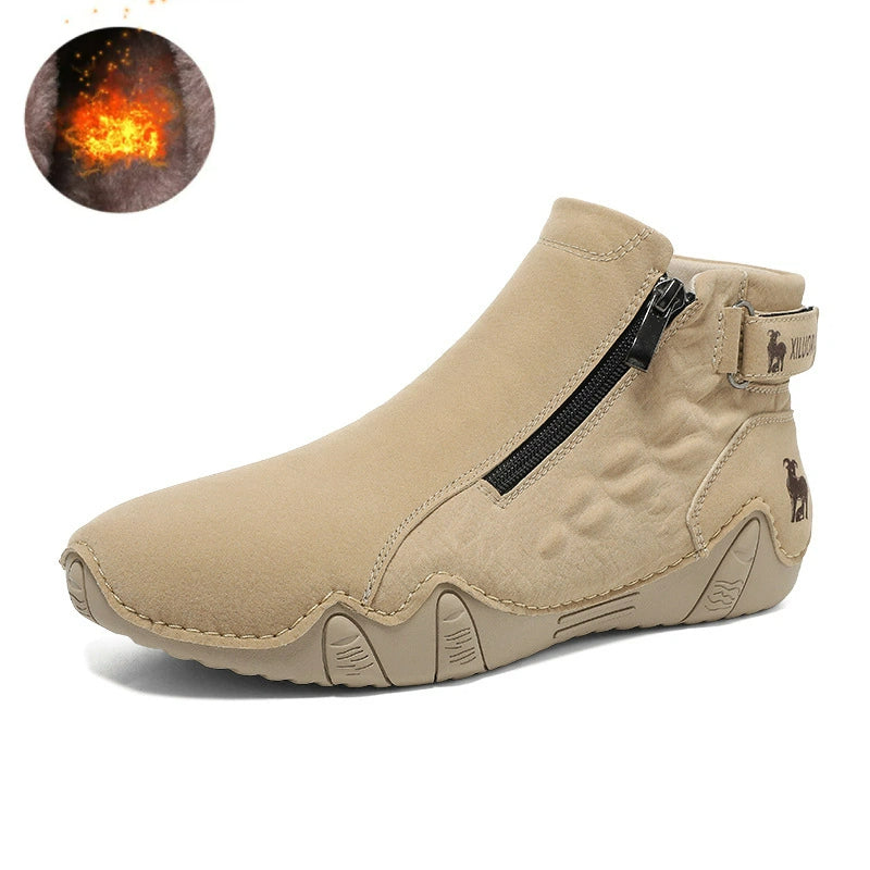 Bootara TrailFlex Pro Men's Boots Large Size Zip-Up Combat Boots for Outdoor & Casual Wear