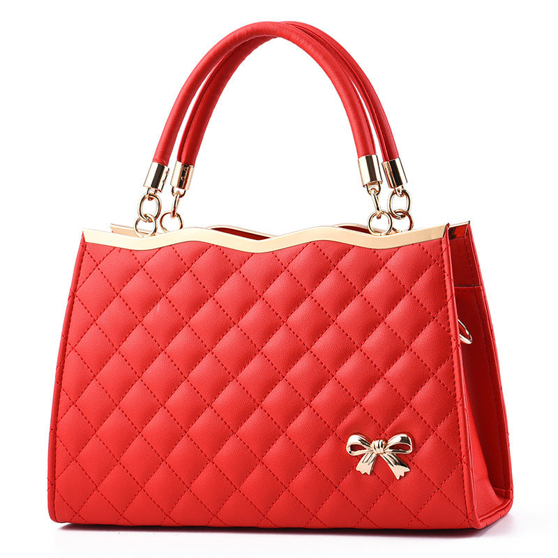 Bootara Women's Quilted Bow-Accent Structured Tote Bag – Oversized Shoulder & Crossbody Handbag for Women, Timeless Elegance