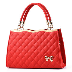 Bootara Women's Quilted Bow-Accent Structured Tote Bag – Oversized Shoulder & Crossbody Handbag for Women, Timeless Elegance